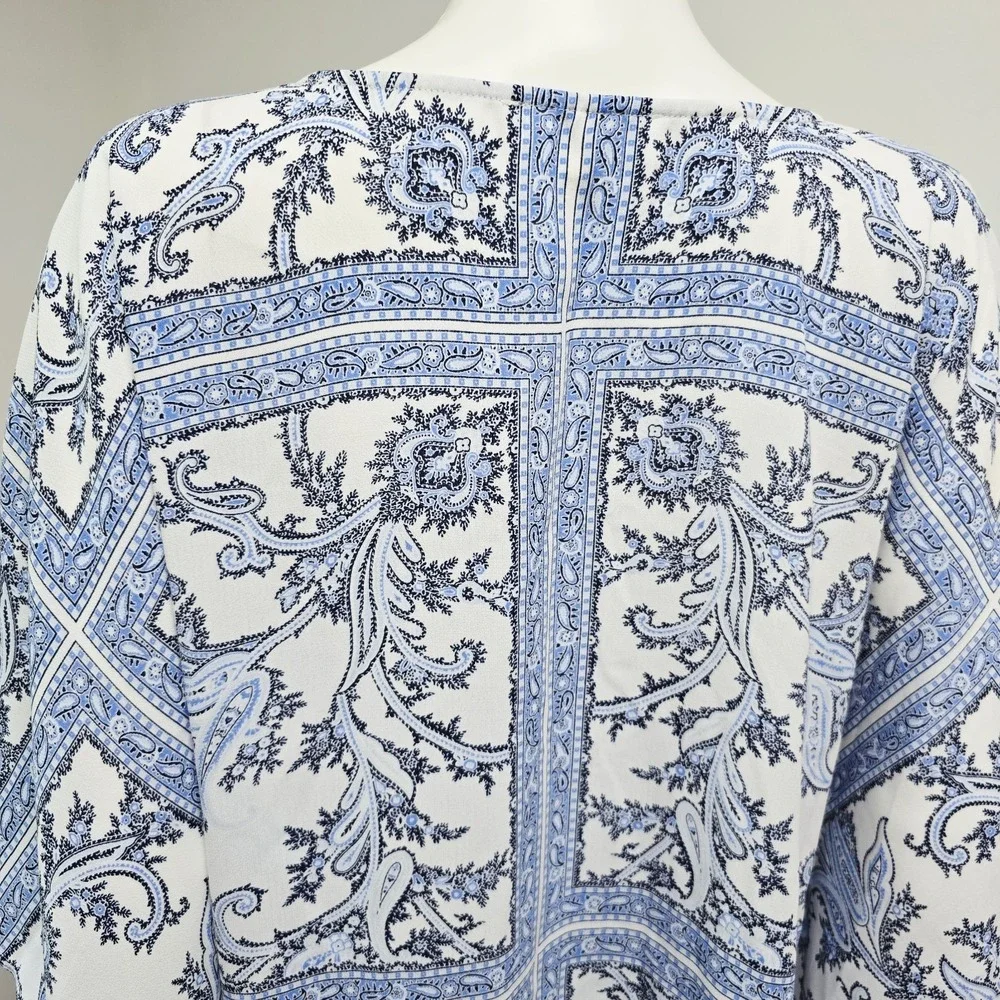 Michael Michael Kors Poncho Tunic Top Size L/XL Scarf Bandana Print Flowy Boho